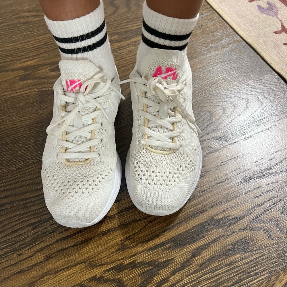White APL sneakers with pink details
